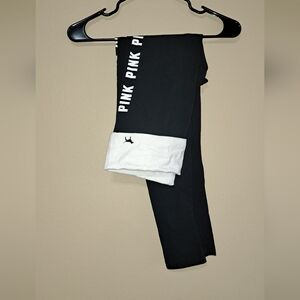 PINK Victoria's Secret Black and White Leggings